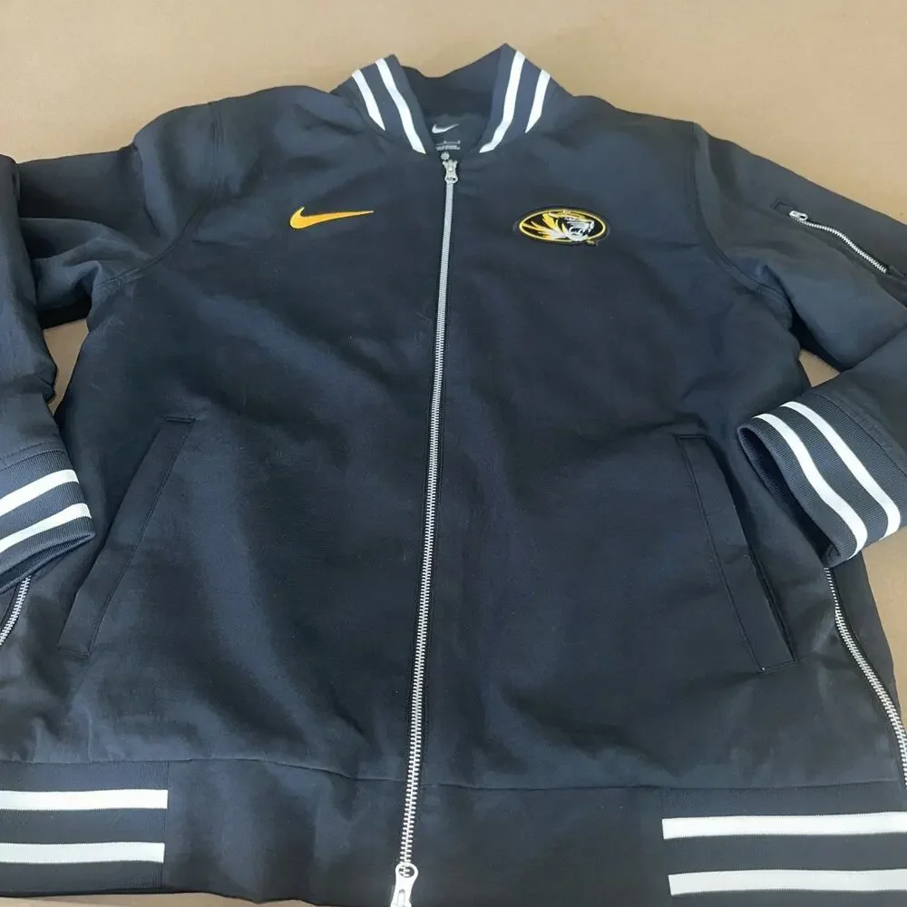 Nike Men’s Missouri Tigers NCAA Black Full-Zip Bomber Jacket Black Size L